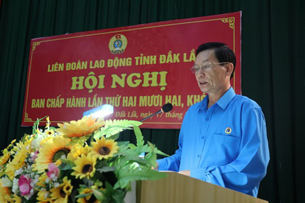 Hội nghị Ban Chấp hành LĐLĐ tỉnh lần thứ 22, khóa X,  nhiệm kỳ 2018 - 2023.
