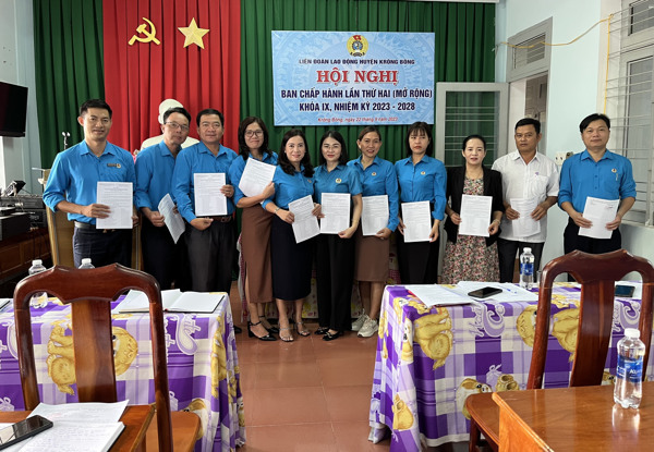 Hội nghị Ban Chấp hành LĐLĐ huyện Krông Bông  lần thứ hai (mở rộng) khóa IX, nhiệm kỳ 2023-2028