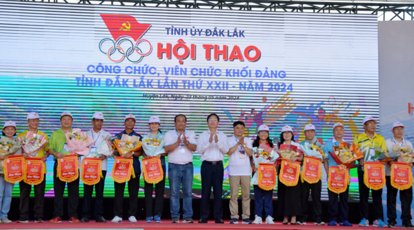 Hơn 800 vận động viên tham gia Hội thao công chức, viên chức khối Đảng tỉnh Đắk Lắk lần thứ XXII 