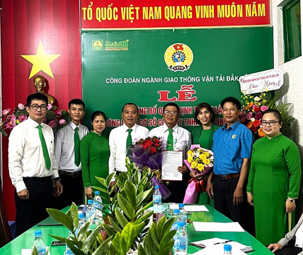 CÔNG ĐOÀN NGÀNH GTVT THÀNH LẬP 02 CĐCS  DOANH NGHIỆP NGOÀI NHÀ NƯỚC