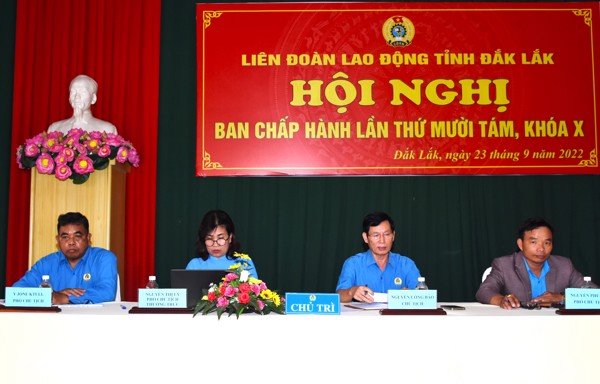 HỘI NGHỊ BCH LIÊN ĐOÀN LAO ĐỘNG TỈNH  LẦN THỨ 18, KHÓA X, NHIỆM KỲ 2018 – 2023