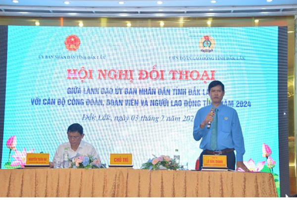 Hội nghị đối thoại giữa lãnh đạo tỉnh với cán bộ công đoàn, đoàn viên  và người lao động năm 2024