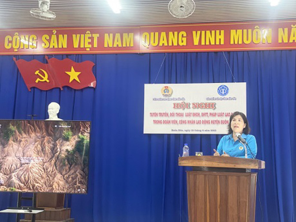 HỘI NGHỊ TUYÊN TRUYỀN, ĐỐI THOẠI LUẬT BHXH, BHYT VÀ PHÁP LUẬT LAO ĐỘNG, TRONG ĐOÀN VIÊN, CÔNG NHÂN LAO ĐỘNG  NĂM 2023 TẠI HUYỆN BUÔN ĐÔN