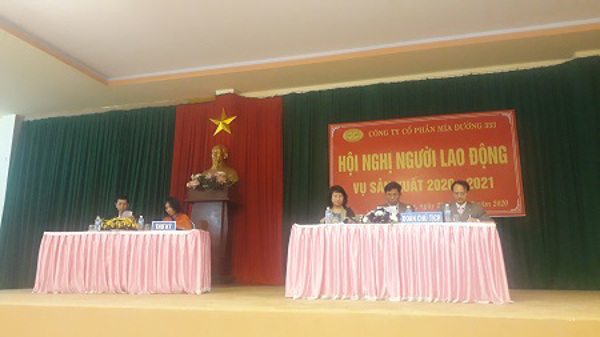 HỘI NGHỊ NGƯỜI LAO ĐỘNG NĂM 2020 CÔNG TY CỔ PHẦN MÍA ĐƯỜNG 333